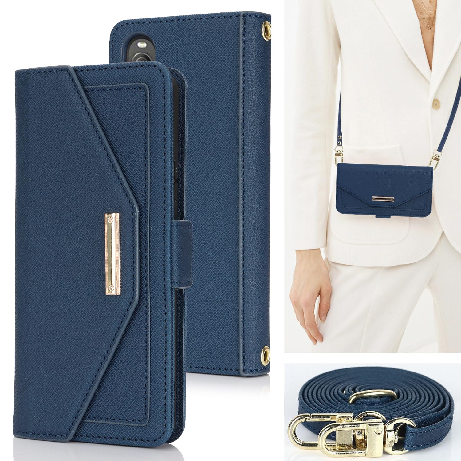 Amazon.co.jp: Xperia 10 IV ケース 手帳型 ショルダー 鏡付きケース